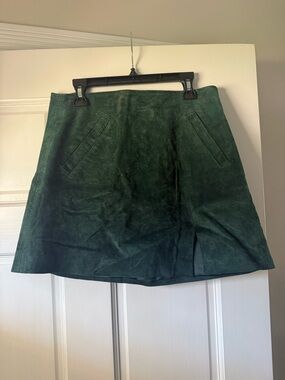Blank NYC Deep Green Suede Mini Skirt